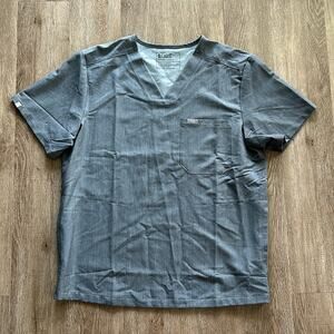 FIGS Chisec Three-Pocket Scrub Top Graphite Size Large Hospital Medical